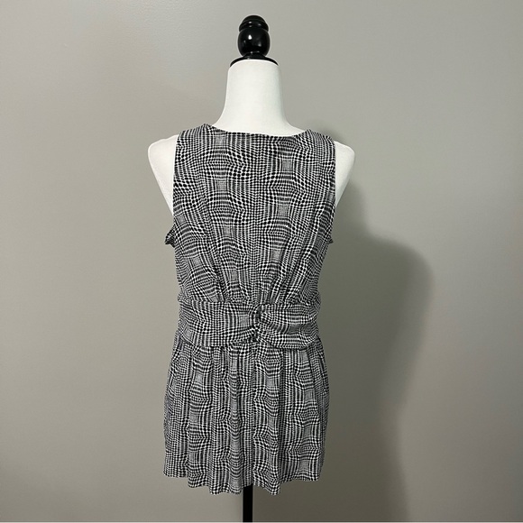 Michael Kors Layered Sheer Sleeveless Blouse Dot Pattern V-Neck - Picture 7 of 11